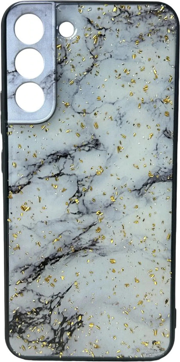 Samsung Galaxy S23 Plus Hoesjes – Siliconen Backcover – Marmer Print – Wit-Ilumina Benelux