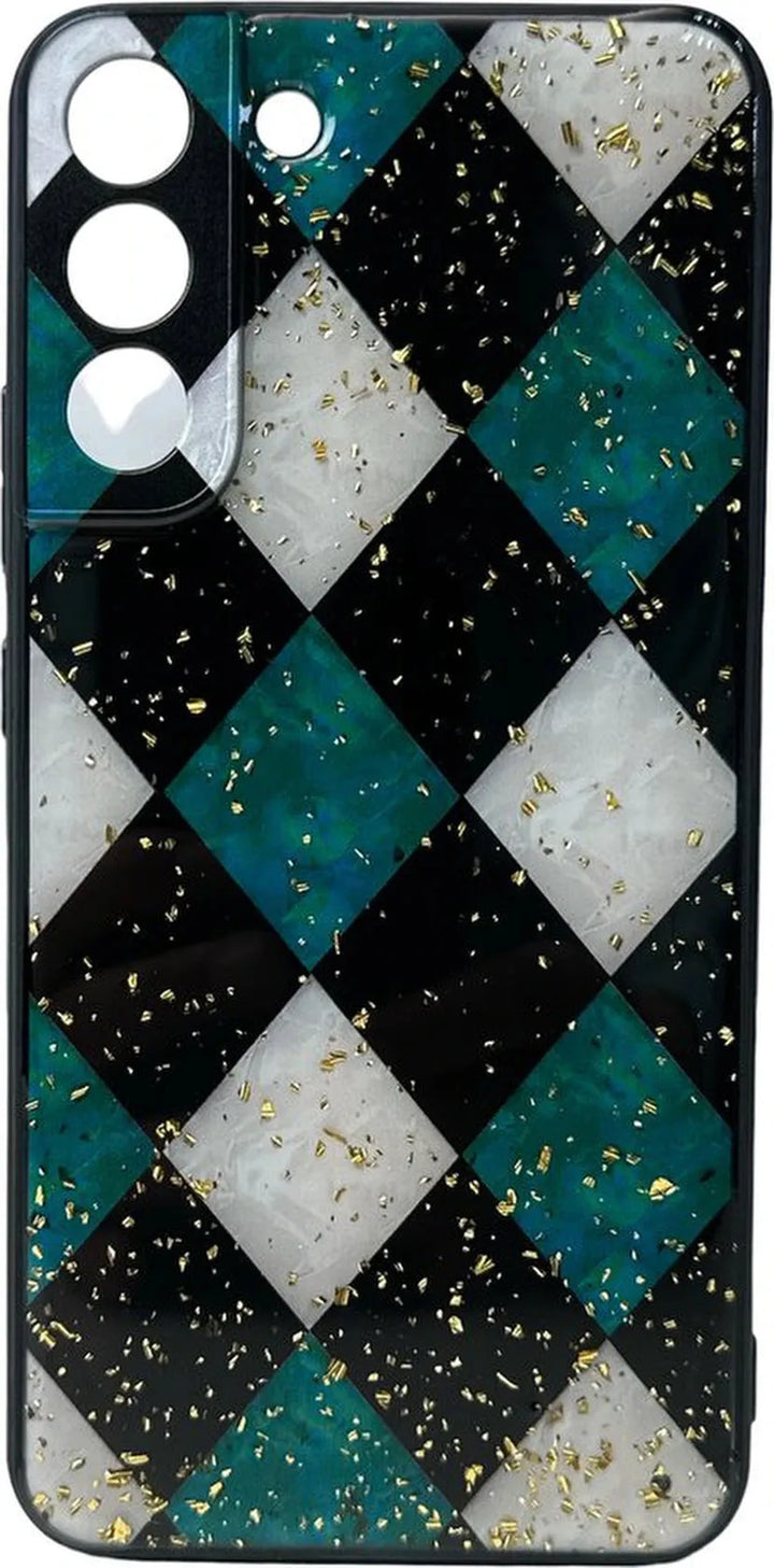 Samsung Galaxy S22 Plus Hoesjes – Siliconen Backcover – Marmer Print – Groen-Ilumina Benelux