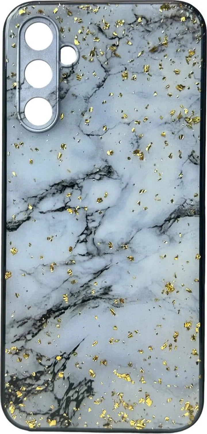 Samsung Galaxy A34 5G Hoesjes – Siliconen Backcover – Marmer Print – Slank Design – Wit-Ilumina Benelux