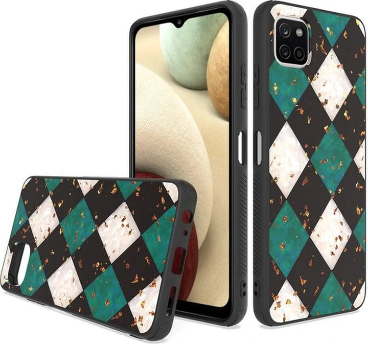Samsung Galaxy A12 Hoesjes – Siliconen Backcover – Marmer Print – Groen-Ilumina Benelux