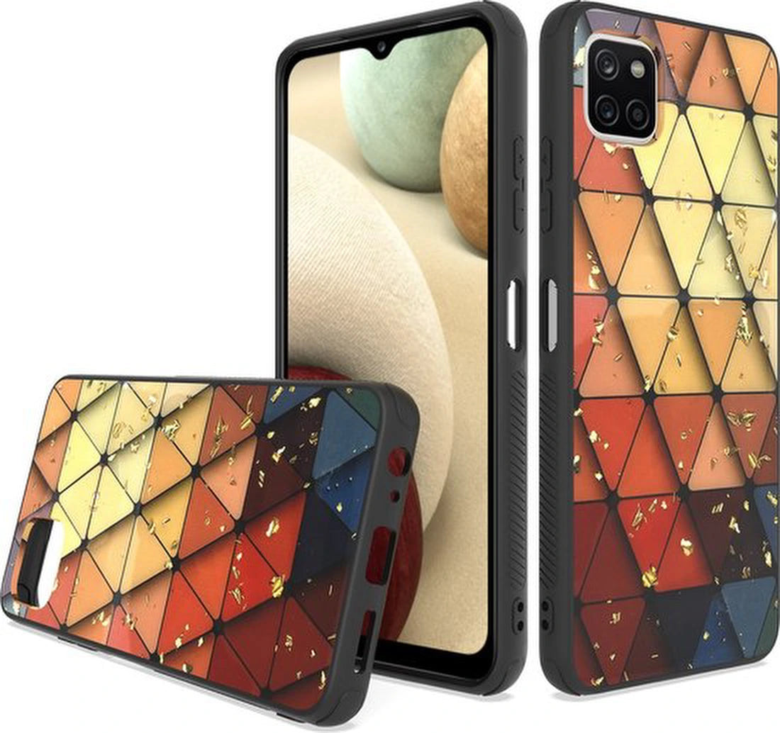 Silicone Hoesje Print - Backcover - Geschikt voor Samsung Galaxy A12 4G & 5G - Marmer Triangle