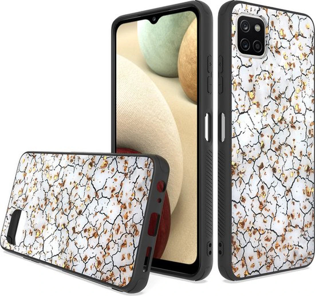 Silicone Hoesje Print - Backcover - Geschikt voor Samsung Galaxy A12 4G & 5G - Gebroken Wit