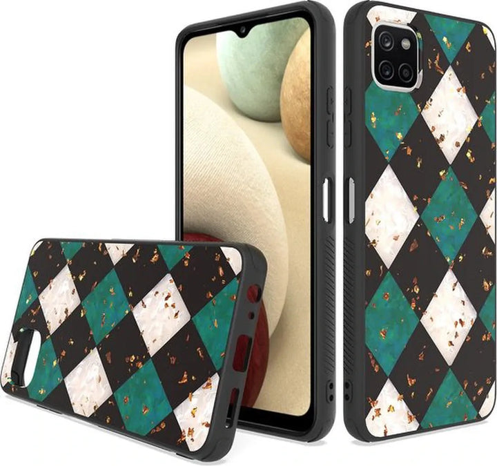 Samsung Galaxy A22 4G Hoesjes – Siliconen Backcover – Marmer Print – Groen-Ilumina Benelux