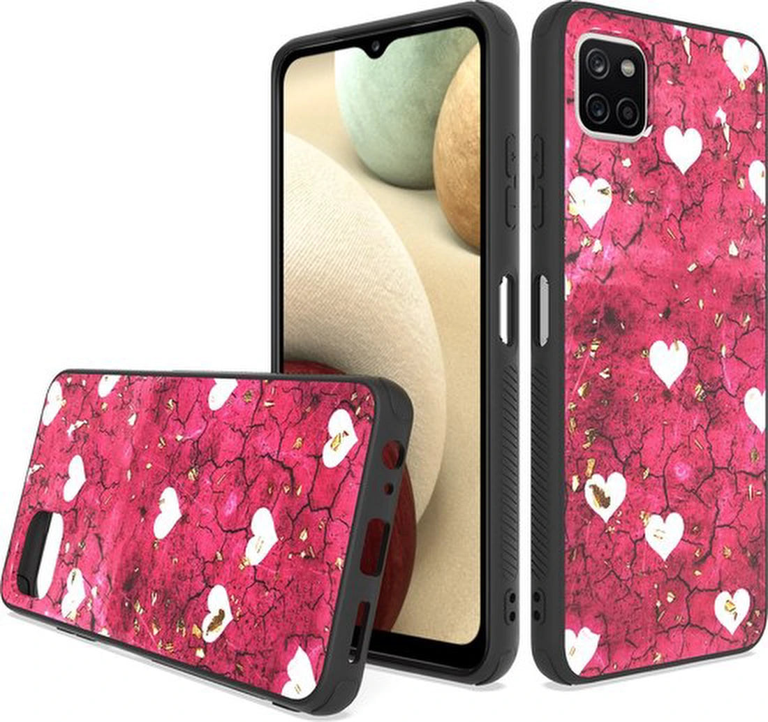 Silicone Hoesje Print - Backcover - Geschikt voor Samsung Galaxy A22 4G - Roze Hartjes