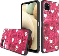 Samsung Galaxy A22 4G Hoesjes – Siliconen Backcover – Print Roze Hartjes – Roze