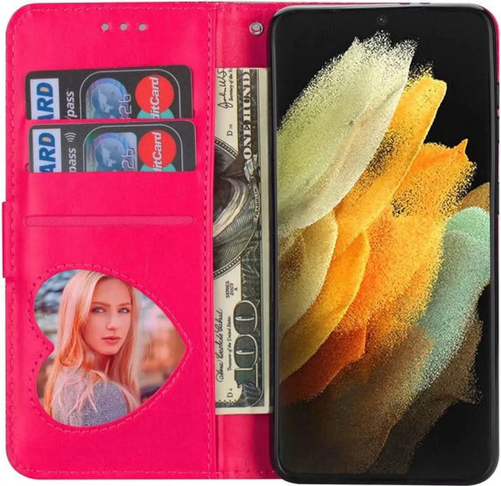 Samsung Galaxy S22 Ultra Hoesjes – Glitter Portemonnee Hoes – Rits & Koord – Pasjeshouder – Roze-Ilumina Benelux