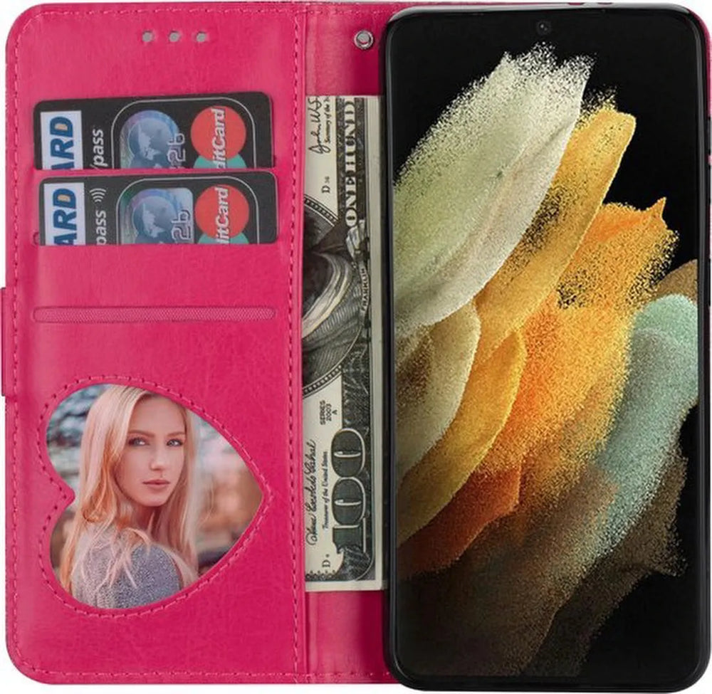 Samsung Galaxy S20 Ultra Hoesjes – Glitter Portemonnee Hoes – Rits & Koord – Roze-Ilumina Benelux