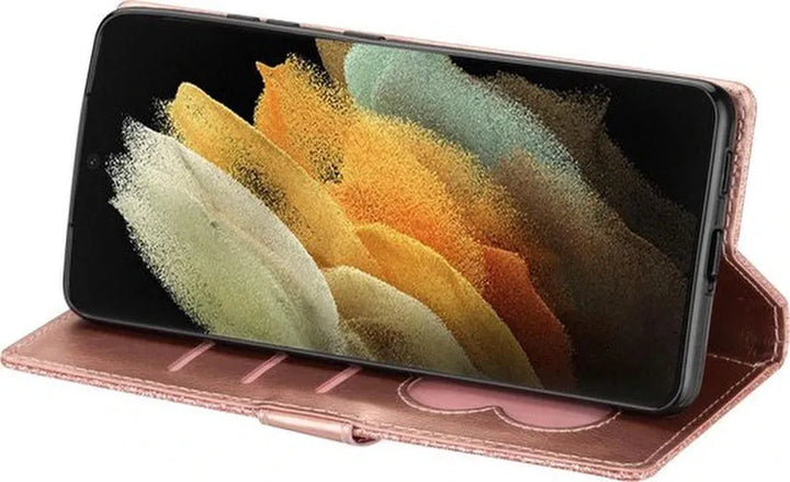 Samsung Galaxy S20 Ultra Hoesjes – Glitter Portemonnee Hoes – Rits & Koord – Roségoud-Ilumina Benelux