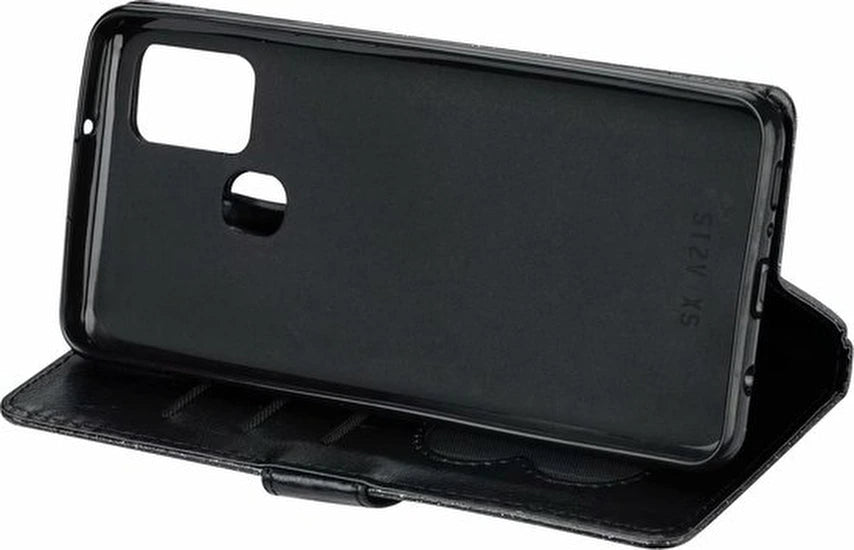 Samsung Galaxy M31 Hoesjes – Glitter Portemonnee Hoes – Rits & Koord – Pasjeshouder – Zwart