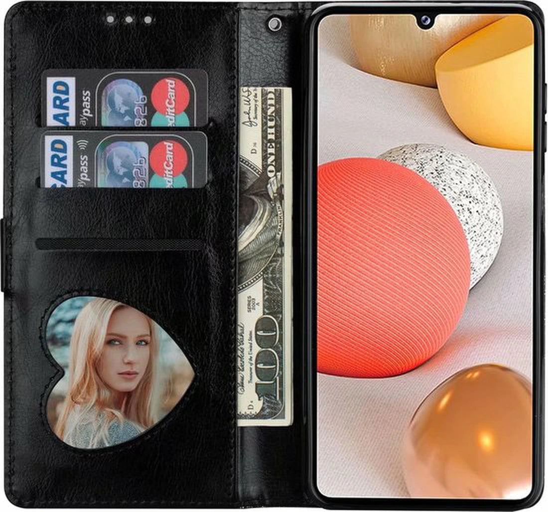 Sparkly Glitter Wallet Hoesje met Rits & Koord Geschikt voor: Samsung Galaxy A25 4G & 5G - Zwart