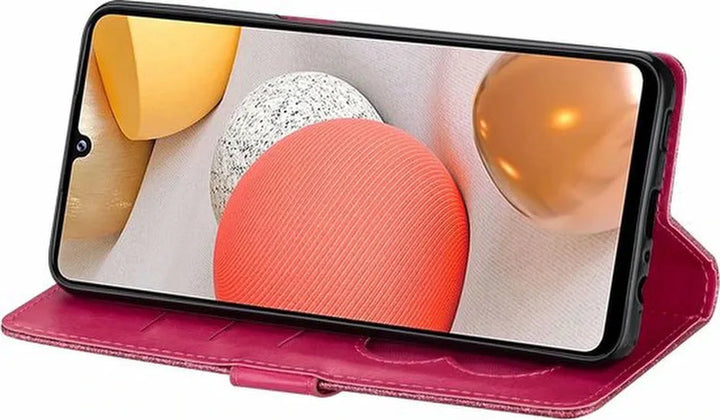 Samsung Galaxy A42 Hoesjes – Glitter Portemonnee Hoes – Rits & Koord – Pasjeshouder – Roze-Ilumina Benelux