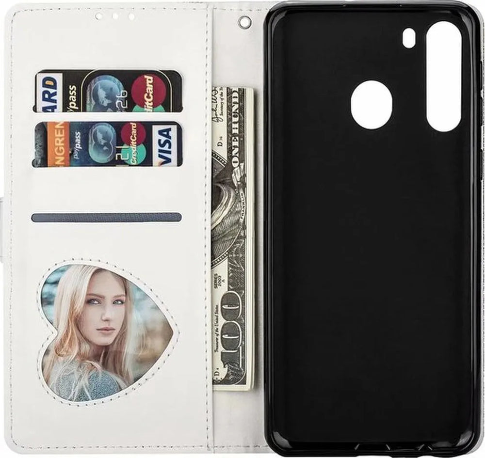 Samsung Galaxy A11 Hoesjes – Glitter Portemonnee Hoes – Rits & Koord – Pasjeshouder – Zilver-Ilumina Benelux