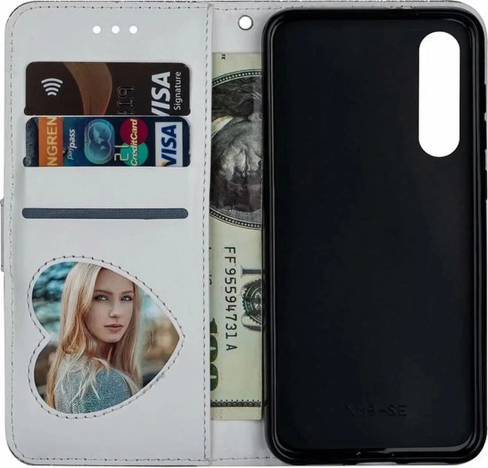 Samsung Galaxy A01 Hoesjes – Glitter Portemonnee Hoes – Rits & Koord – Pasjeshouder – Zilver-Ilumina Benelux