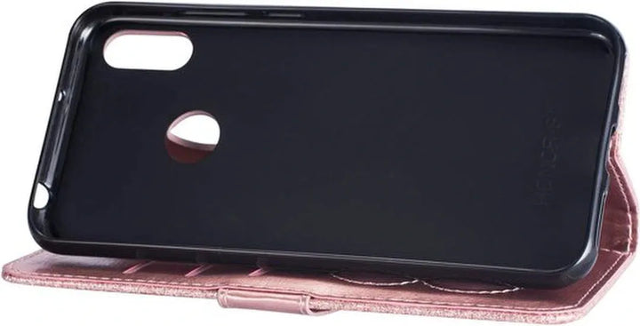 Samsung Galaxy A20s Hoesjes – Glitter Portemonnee Hoes – Rits & Koord – Pasjeshouder – Roségoud-Ilumina Benelux