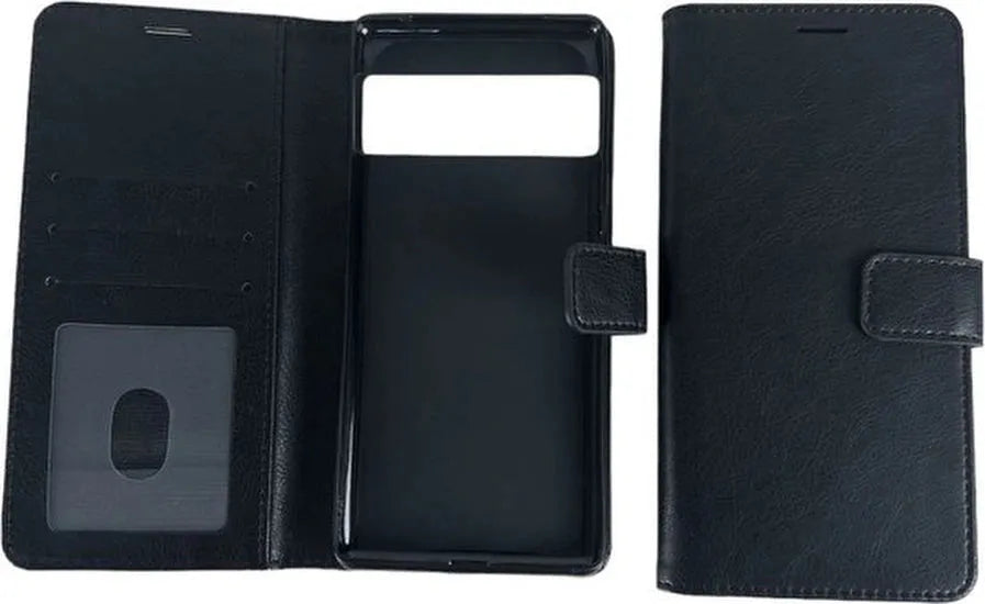 Google Pixel 6 Hoesjes – Portemonnee Book Case – Pasjeshouder – Magneetsluiting – Zwart-Ilumina Benelux