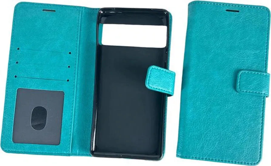 Google Pixel 6 Pro Hoesjes – Portemonnee Book Case – Pasjeshouder – Magneetsluiting – Mint-Ilumina Benelux