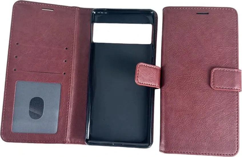Google Pixel 6A Hoesjes – Portemonnee Book Case – Pasjeshouder – Magneetsluiting – Bruin-Ilumina Benelux