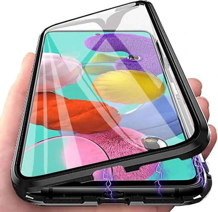 Samsung Galaxy A52/A52s Hoesjes – Magnetische 360° Bescherming – Metalen Frame – Gehard Glas Achterkant + Screenprotector – Zwart-Ilumina Benelux
