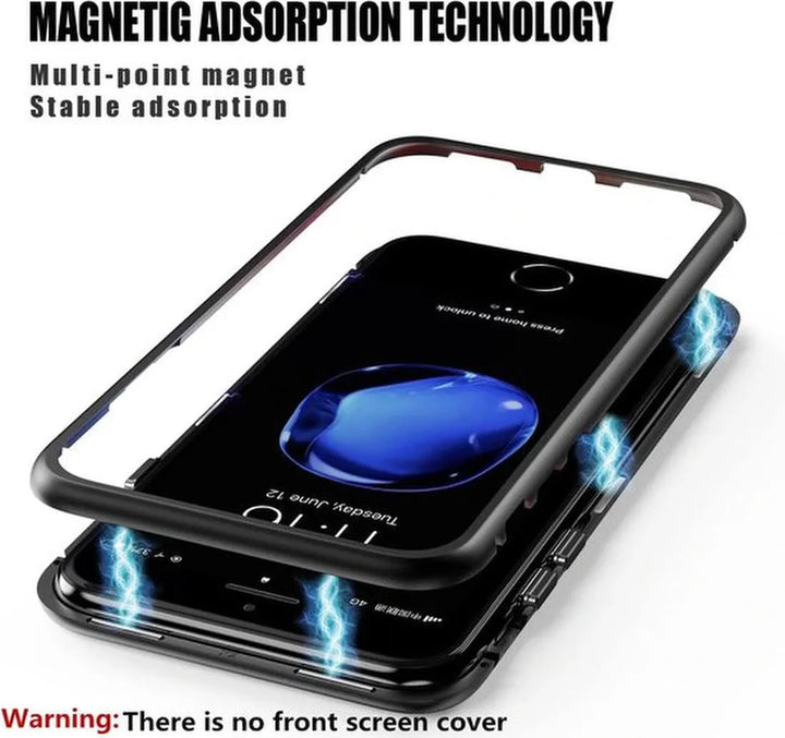 Samsung Galaxy A51 Hoesjes – Magnetische Backcover – Metalen Frame – Incl. 2x Gehard Glas Screenprotector – Zwart-Ilumina Benelux