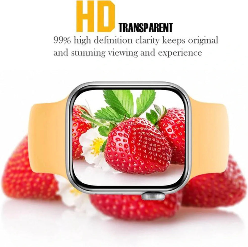 Screenprotector – Geschikt voor Apple Watch 45mm Series 9/8/7 – Gehard Glas – 3D Volledige Dekking – 9H – 2 Stuks-Smartwatchscreenprotector-Ilumina Benelux