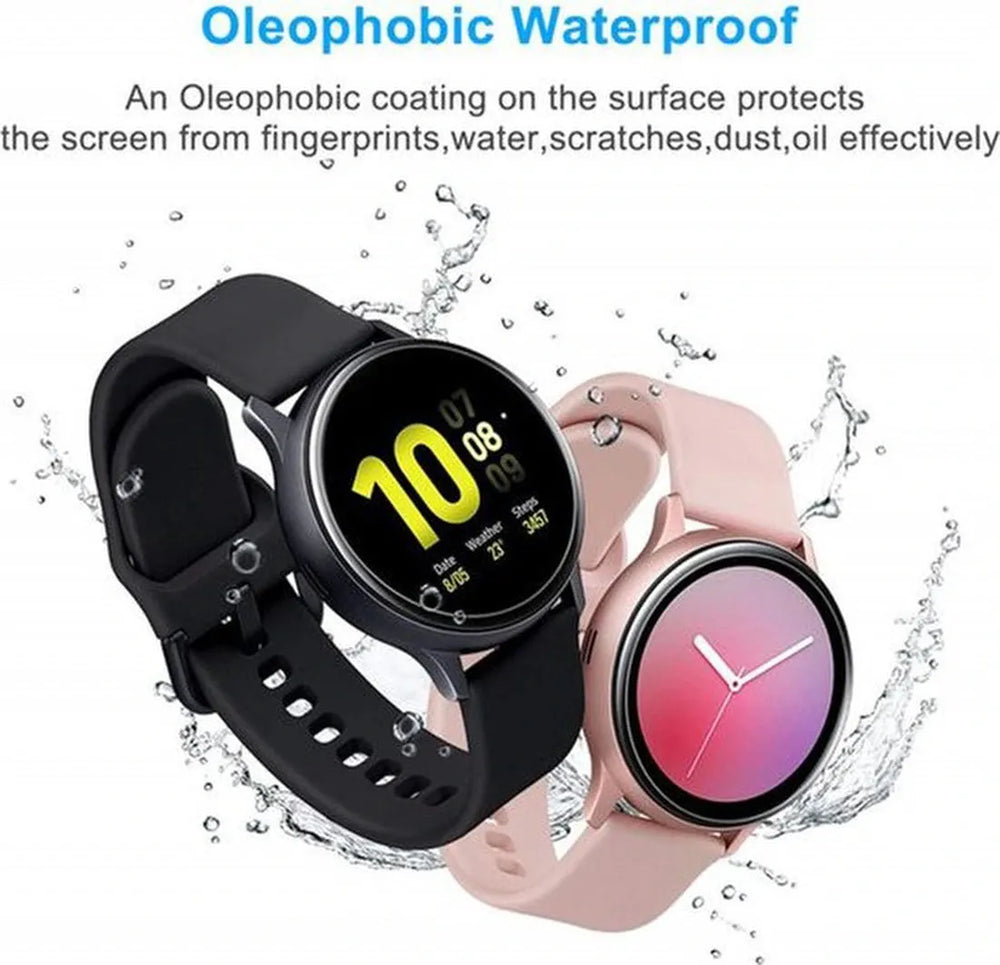 Screenprotector – Geschikt voor Samsung Watch Active 2 44mm – Gehard Glas – 9H Hardheid – Bubbelvrij – 2 Stuks-Smartwatchscreenprotector-Ilumina Benelux