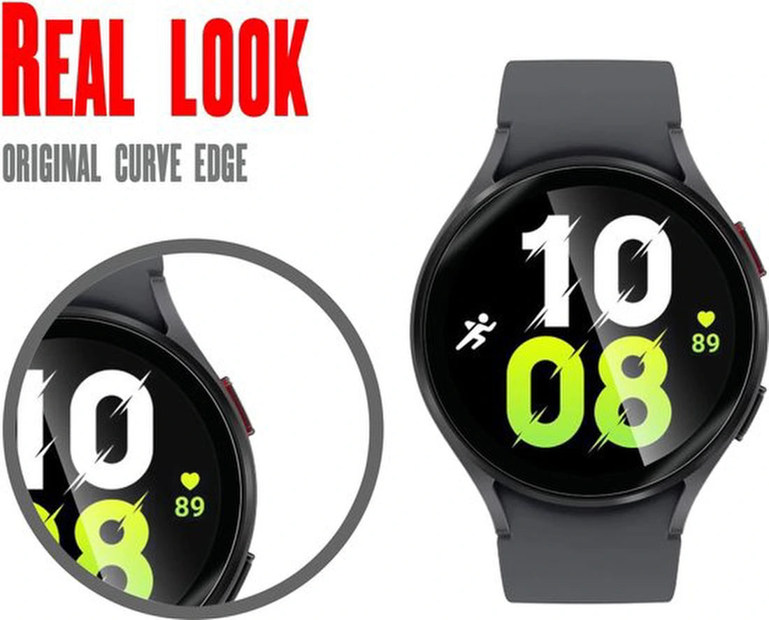 Screenprotector Geschikt voor: Samsung Galaxy Watch 6 / 5 / 4 - 44mm - Tempered Glass Screen Protector van gehard glas - 3D volledige dekking, 9H hardheid - bubbelvrij - 2 stuks