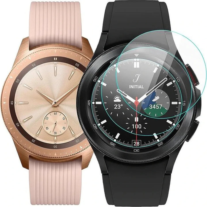 Screenprotector – Geschikt voor Samsung Galaxy Watch 4 Classic 42mm – Gehard Glas – 9H – Bubbelvrij – 2 Stuks – Transparant-Smartwatchscreenprotector-Ilumina Benelux