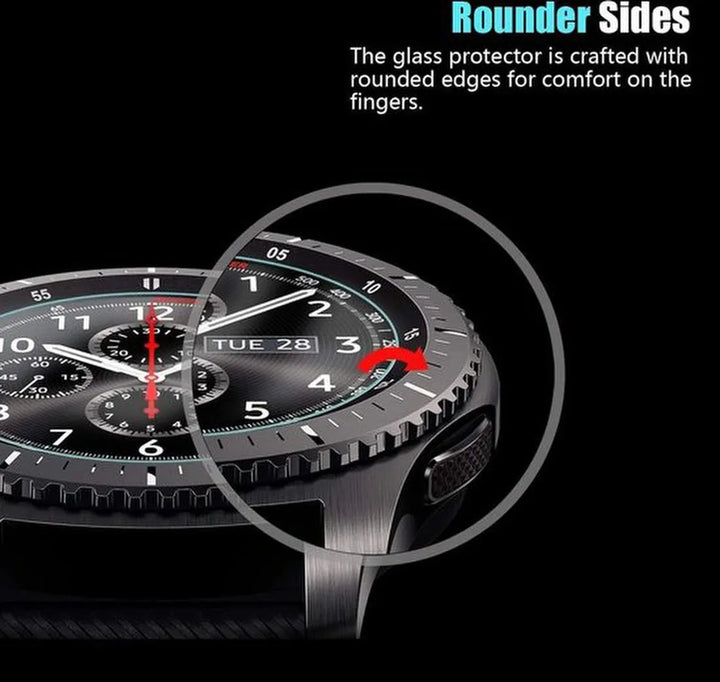 Screenprotector – Geschikt voor Samsung Galaxy Watch 3 45mm – Gehard Glas – 9H Hardheid – Bubbelvrij – 2 Stuks-Smartwatchscreenprotector-Ilumina Benelux