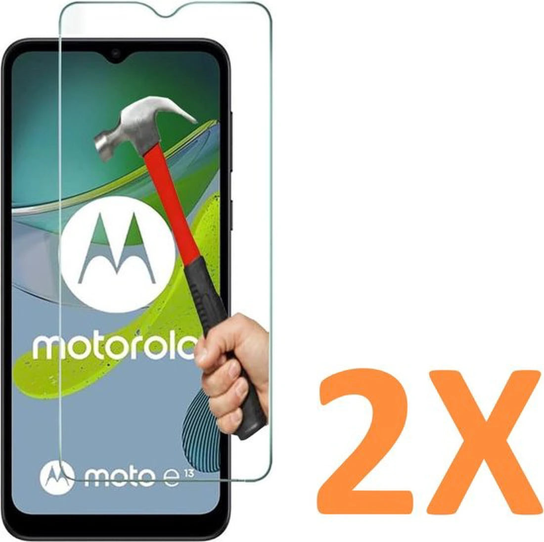 Screenprotector - Geschikt voor Motorola MOTO E13 - 9H Glas (2-Pack)