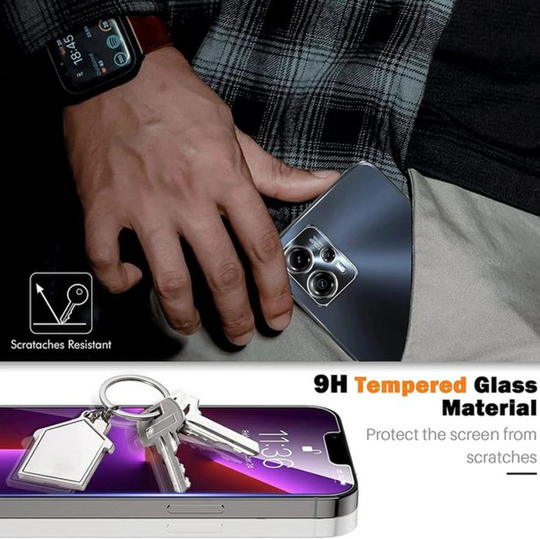 Screenprotector - Geschikt voor Motorola MOTO G13/ G23/ G53 5G - 9H Glas (3-Pack)