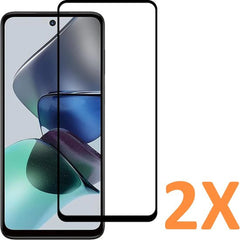 Full Cover Screenprotector - Geschikt voor Motorola Moto G13 / Moto G23 / Moto G53 - 9H Glas (2-Pack)