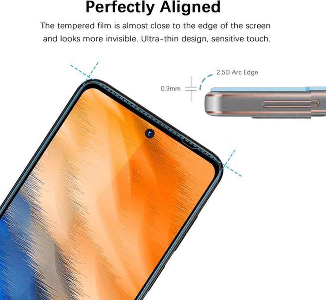 Full Cover Screenprotector - Geschikt voor Motorola Moto G13 / Moto G23 / Moto G53 - 9H Glas (2-Pack)