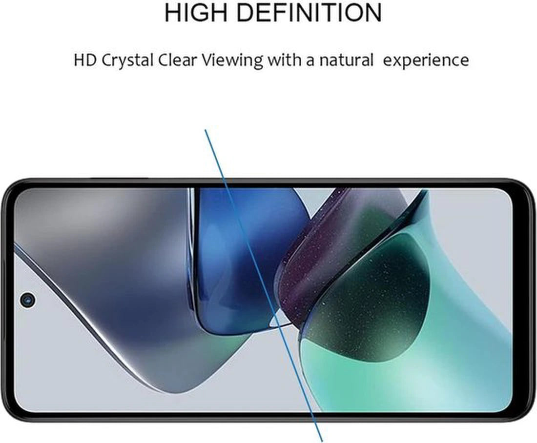 Full Cover Screenprotector - Geschikt voor Motorola Moto G13 / Moto G23 / Moto G53 - 9H Glas (2-Pack)