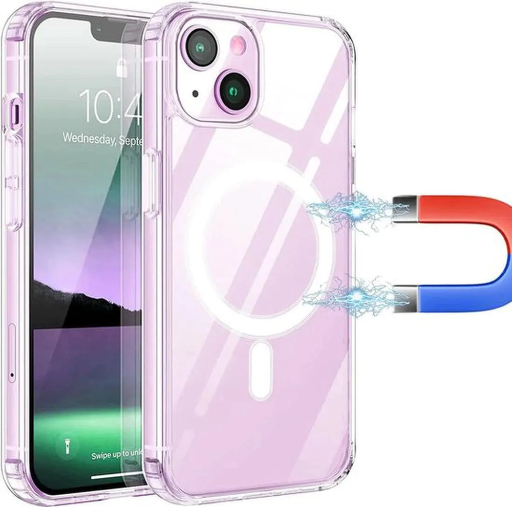 iPhone 15 Plus Hoesjes – Transparante MagSafe Backcover – Schokabsorberende Hoeken – Anti Kras – Doorzichtig-Ilumina Benelux