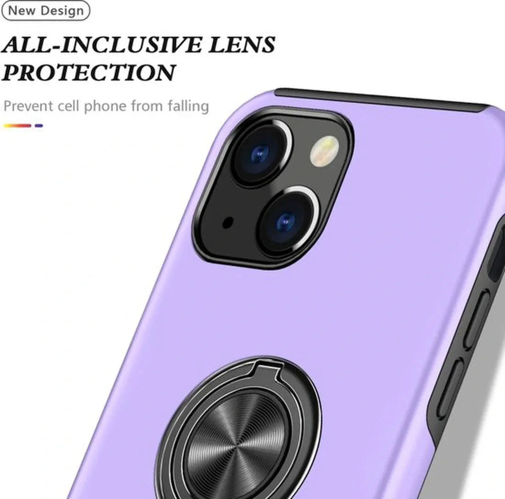 iPhone 14 Hoesjes – Backcover met Vingerring – Magneet – Anti-drop – Paars-Ilumina Benelux