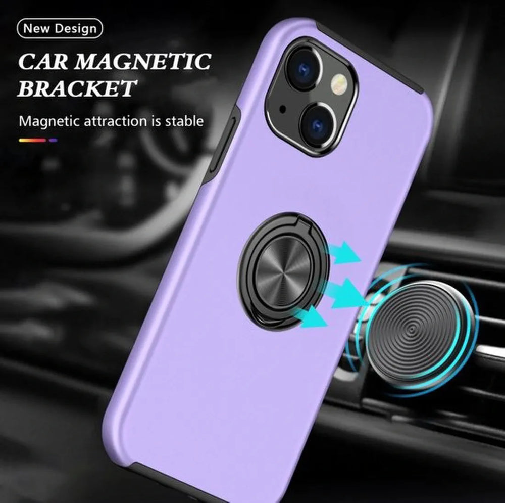 iPhone 14 Hoesjes – Backcover met Vingerring – Magneet – Anti-drop – Paars-Ilumina Benelux