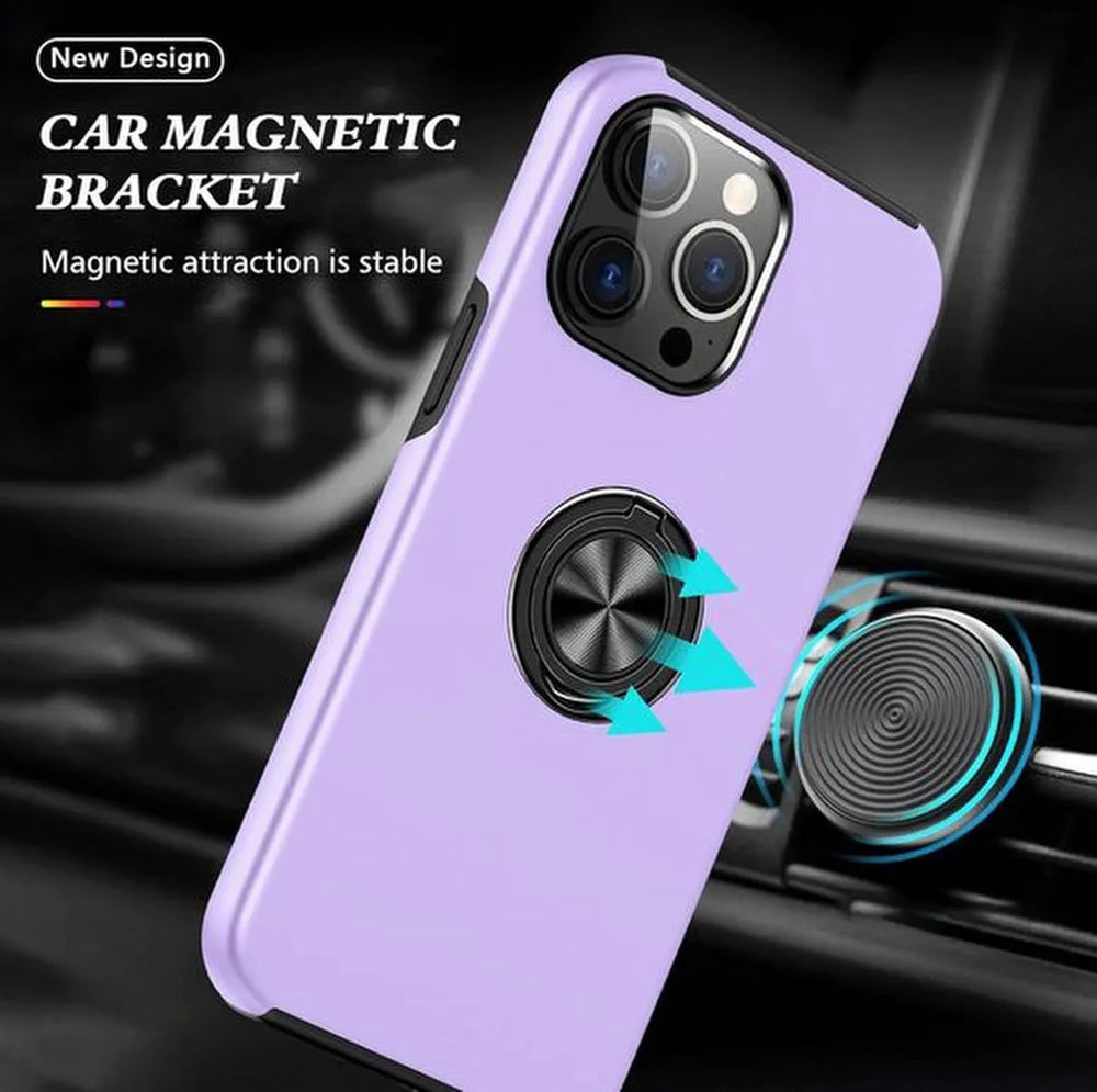 iPhone 13 Pro Max Hoesjes – Backcover met Vingerring & Magneet – Anti-drop – Paars-Ilumina Benelux
