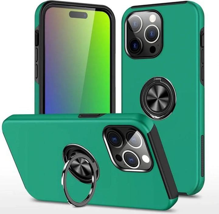 iPhone 13 Pro Max Hoesjes – Backcover met Vingerring & Magneet – Anti-drop Cover – Groen-Ilumina Benelux