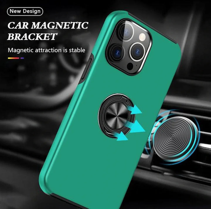 iPhone 13 Pro Max Hoesjes – Backcover met Vingerring & Magneet – Anti-drop Cover – Groen-Ilumina Benelux