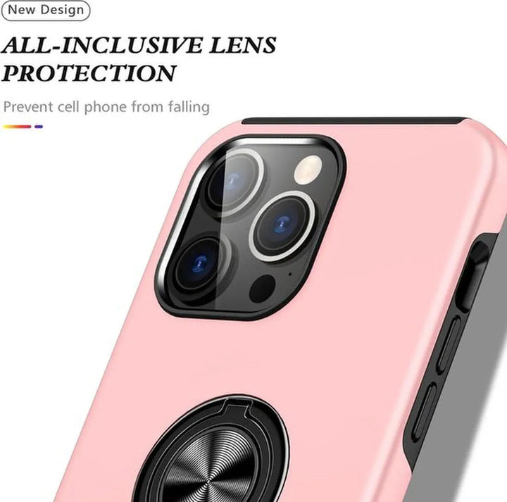 iPhone 13 Pro Hoesjes – Backcover met Vingerring – Magneet – Anti-drop – Roze-Ilumina Benelux