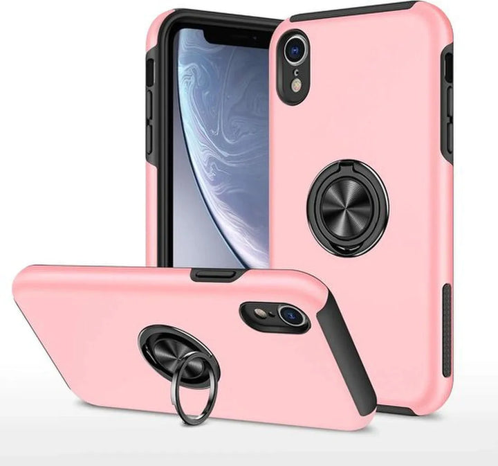 iPhone XR Hoesjes – Backcover met Vingerring – Magneet – Anti-drop – Roze-Ilumina Benelux