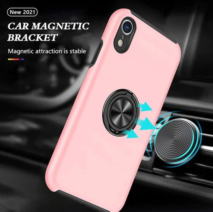 iPhone XR Hoesjes – Backcover met Vingerring – Magneet – Anti-drop – Roze-Ilumina Benelux