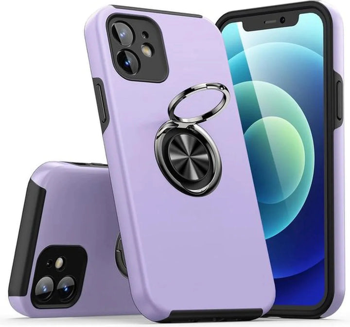 iPhone 12 Pro Hoesjes – Backcover met Vingerring & Magneet – Anti-drop Cover – Paars-Ilumina Benelux
