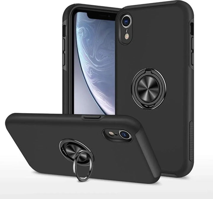 iPhone XR Hoesjes – Backcover met Vingerring & Magneet – Anti-drop – Zwart-Ilumina Benelux