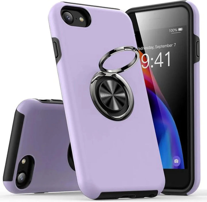 iPhone 7/8/SE 2020/2022 Hoesjes – Backcover met vingerring – Magneet – Anti-drop – Paars-Ilumina Benelux