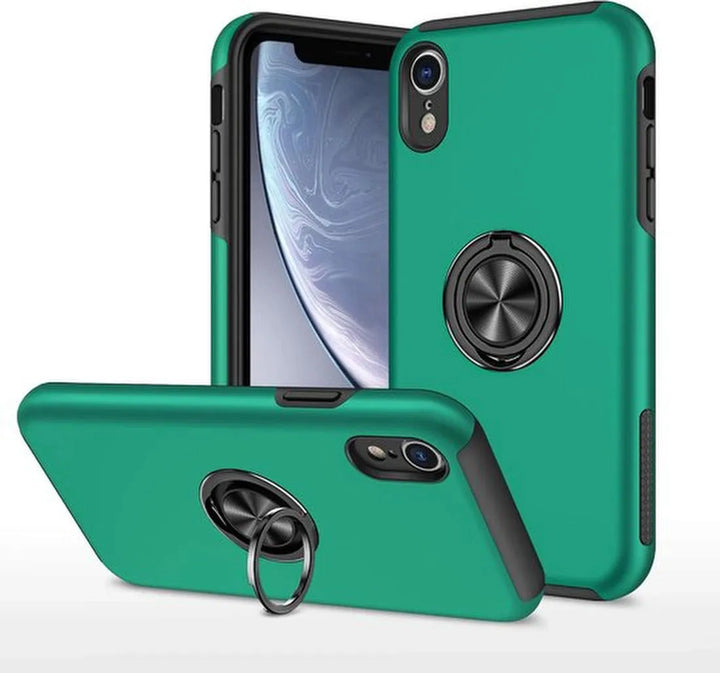 iPhone XR Hoesjes – Backcover met Vingerring – Magneet – Anti-drop – Groen-Ilumina Benelux