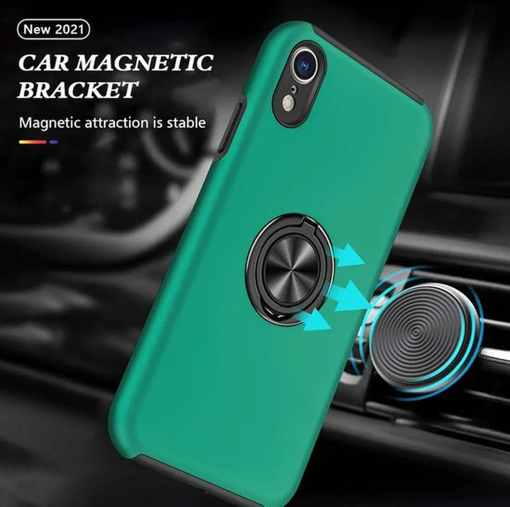 iPhone XR Hoesjes – Backcover met Vingerring – Magneet – Anti-drop – Groen-Ilumina Benelux