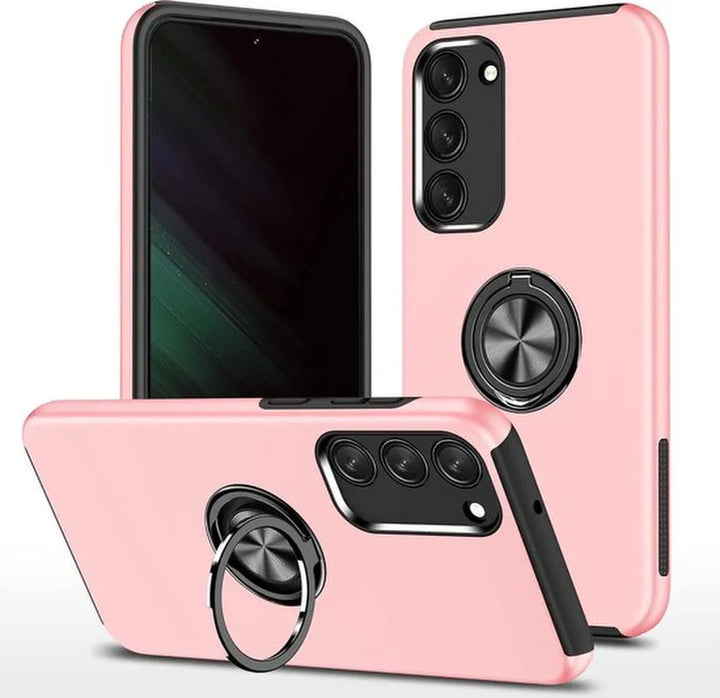 Samsung Galaxy S23 Hoesjes – Harde Backcover met Vingerring – Anti-drop – Roze-Ilumina Benelux
