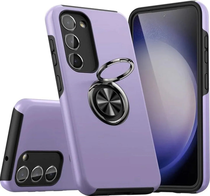 Samsung Galaxy S23 Hoesjes – Harde Backcover met Vingerring – Anti-drop – Paars-Ilumina Benelux