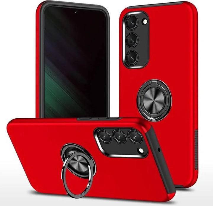 Samsung Galaxy S23 Plus Hoesjes – Harde Backcover met Vingerring – Anti-drop – Rood-Ilumina Benelux